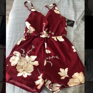 Red Floral Romper